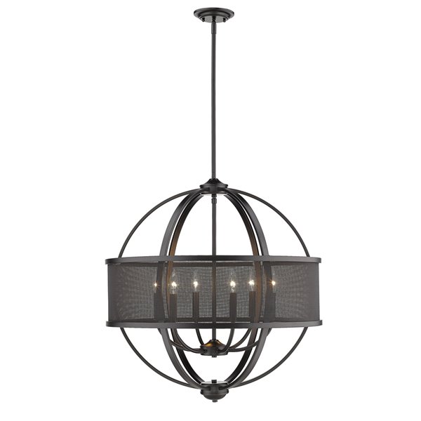Golden Lighting Colson 6-Light Chandelier with Shade - 27-in
