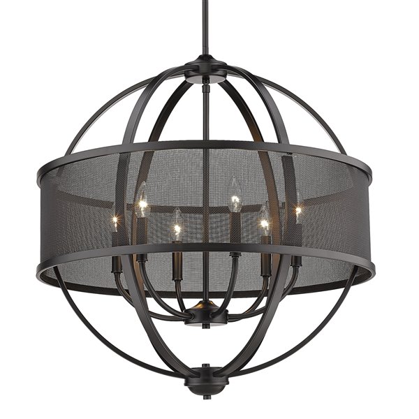 Golden Lighting Colson 6-Light Chandelier with Shade - 27-in