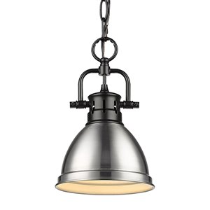 Golden Lighting Duncan Mini Pendant Light with Chain - Black