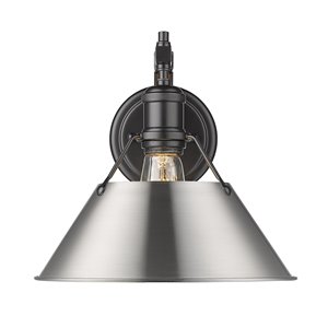 Golden Lighting Orwell 1-Light Wall Sconce - 10-in - Black