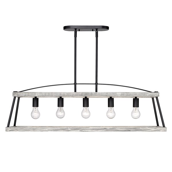 Golden Lighting Teagan Linear Pendant Light - 42-in - Black