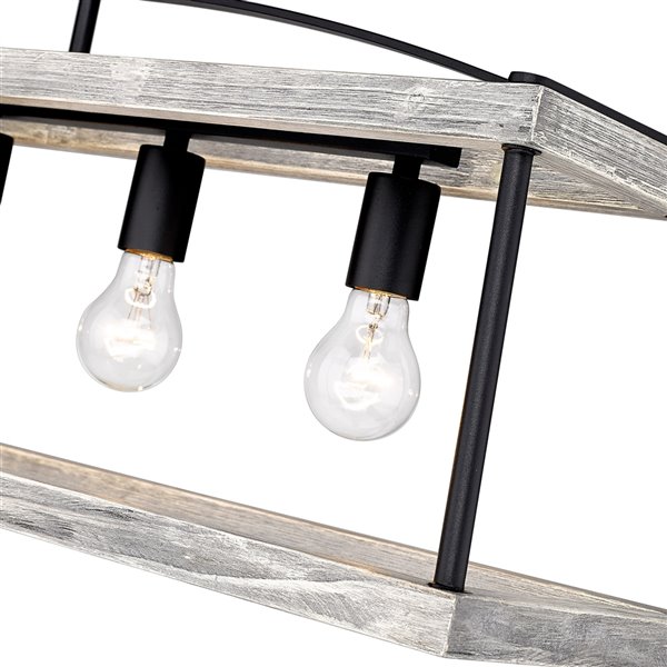 Golden Lighting Teagan Linear Pendant Light - 42-in - Black