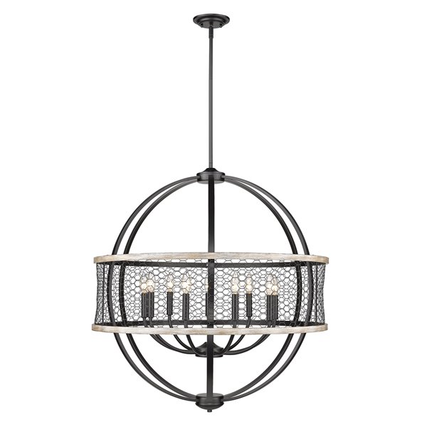 Golden Lighting Roost 9-Light Chandelier - 32-in