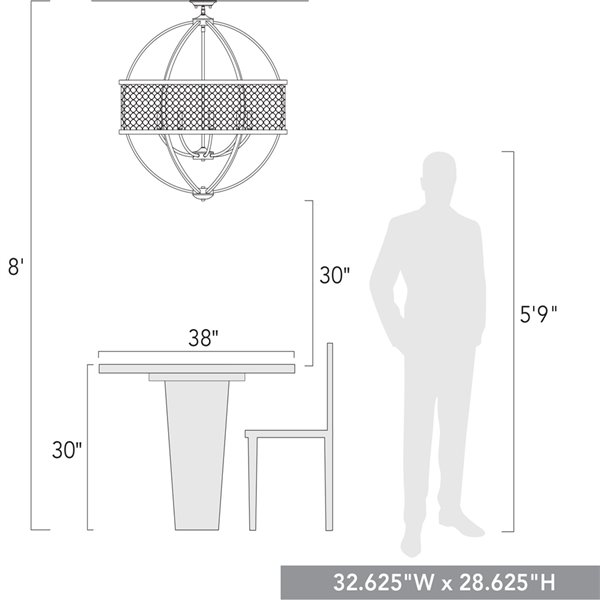 Golden Lighting Roost 9-Light Chandelier - 32-in