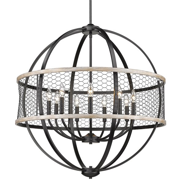 Golden Lighting Roost 9-Light Chandelier - 32-in