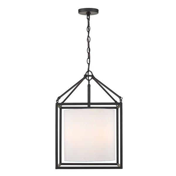 Golden Lighting Manhattan 3-Light Pendant - Matte Black