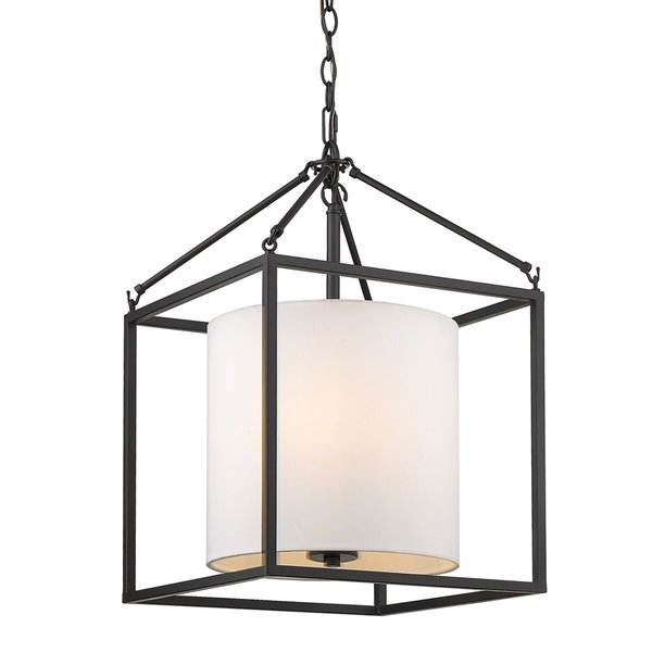 Golden Lighting Manhattan 3-Light Pendant - Matte Black