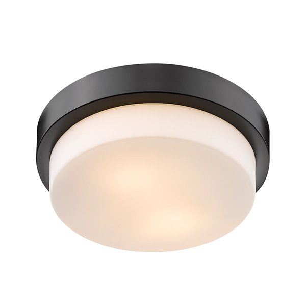 Golden Lighting Versa Flush Mount Light - 10-in - Black