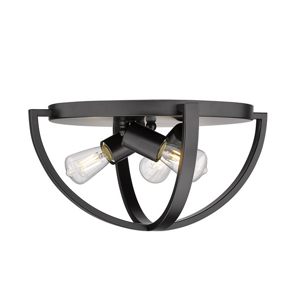 Golden Lighting Colson Flush Mount Light - 14-in - Black