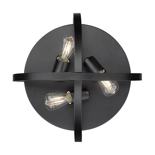 Golden Lighting Colson Flush Mount Light - 14-in - Black