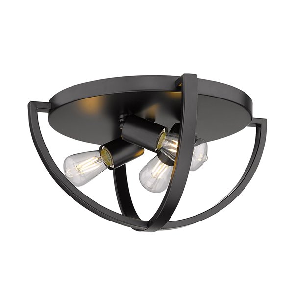 Golden Lighting Colson Flush Mount Light - 14-in - Black