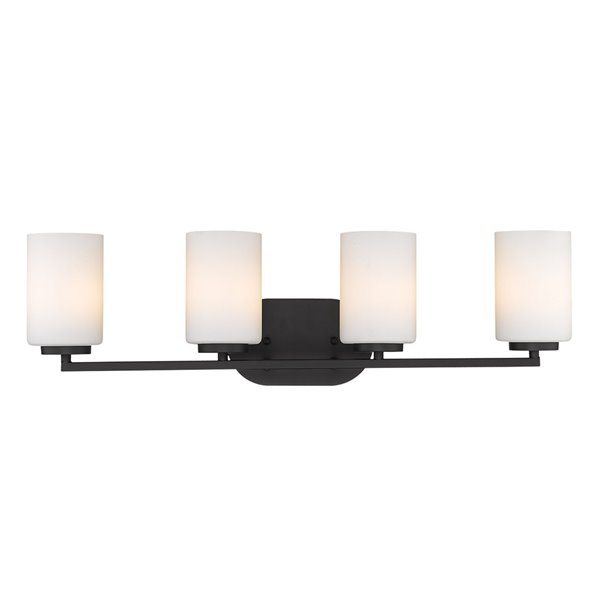 Manhattan 4 Light Bath Vanity in Matte Black