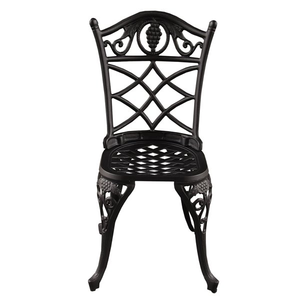 Oakland Living Patio Dining Set - Aluminum - 3-Piece - Sand Black