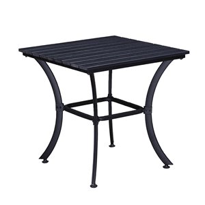 Oakland Living Square Modern Faux Wood Dining Table - 25-in - Steel - Black