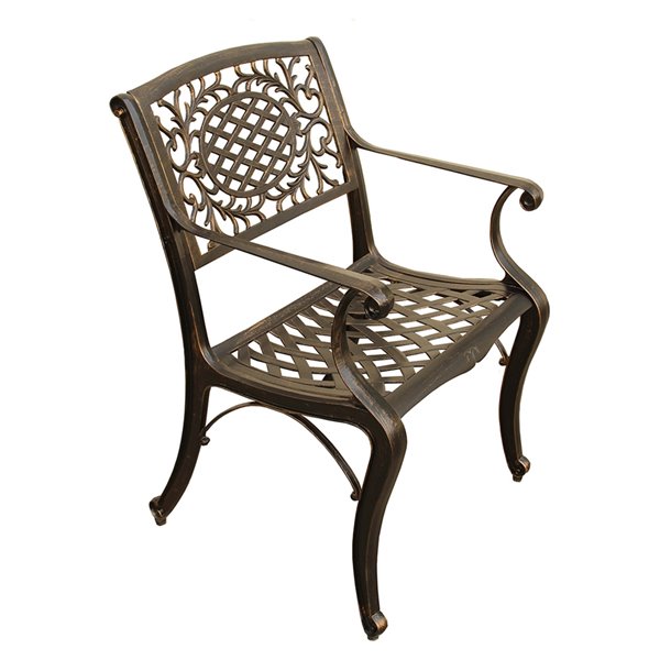 Oakland Living Patio Dining Set - Aluminum - 5-Piece - Bronze