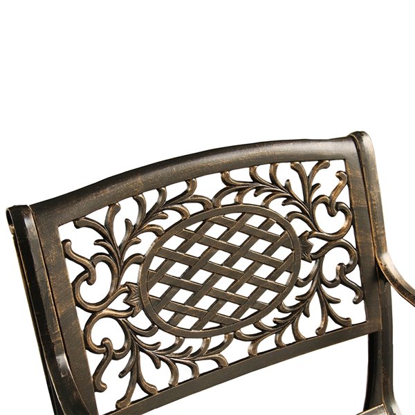 Oakland Living Patio Dining Set - Aluminum - 5-Piece - Bronze