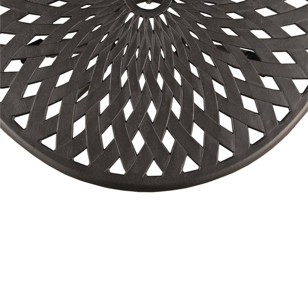 Oakland Living Rose Bistro Patio Dining Set - Aluminum - 3-Piece - Sand Black