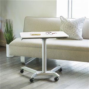 Chariot pneumatique AIRLIFT XL de bureau mobile assis-debout ajustable en hauteur de Seville Classics, blanc