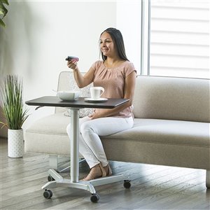 Chariot pneumatique AIRLIFT XL de bureau mobile assis-debout ajustable en hauteur de Seville Classics, espresso