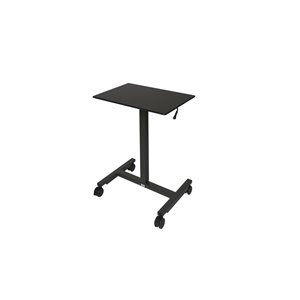 Seville Classics 24.5-in Pneumatic Height Adjustable Sit-Stand Mobile Desk Cart - Black