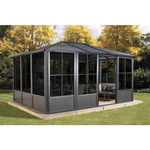 Sojag Korado Rectangular Solarium - Dark Grey - 10-ft x 17-ft