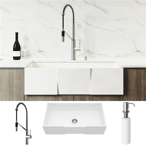 VIGO Kitchen Sink With Stainless Steel Faucet Single Bowl 41 In   330727598 MainImage 001 L 