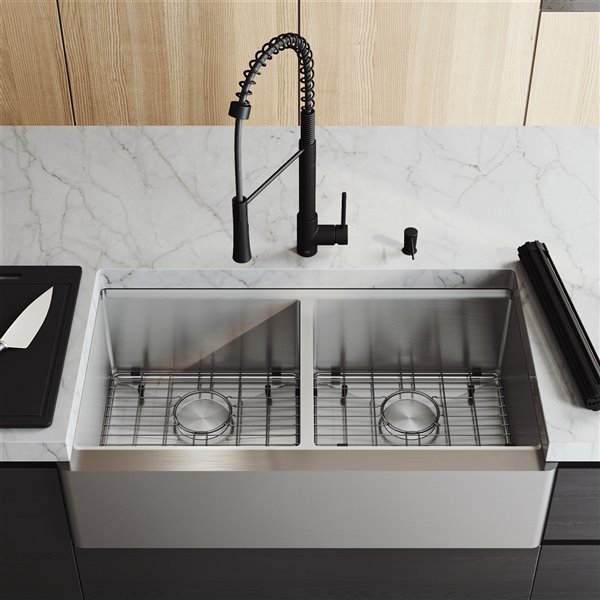Matte Black Kitchen Sink with Garage Style Folding Window