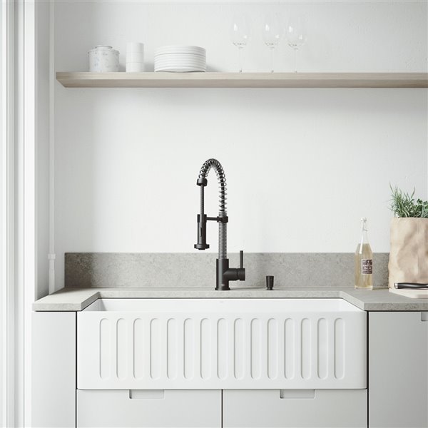 VIGO Matte Stone Stainless Steel Kitchen Sink with Matte ...