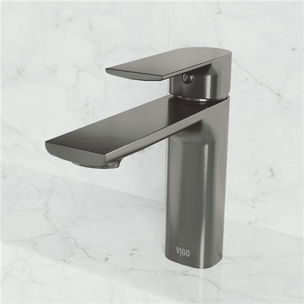 VIGO Davidson Single Hole Bathroom Faucet Graphite Black VG01043GB RONA