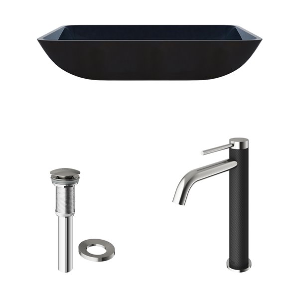 VIGO Turquoise Water Turquoise Bathroom Sink - Brushed Nickel Faucet ...