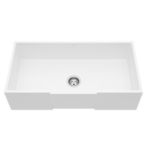 Évier de cuisine simple blanc mat Matte Stone de VIGO, 41 po x 25 po