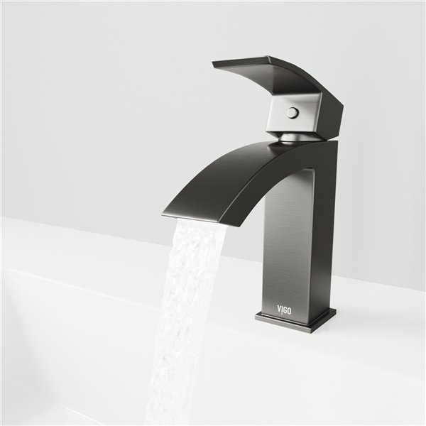 VIGO Satro Single Hole Bathroom Faucet Graphite Black VG01015GB RONA
