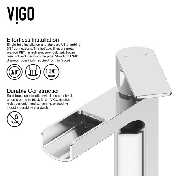 VIGO Hibiscus&nbsp;16-in Matte White Stone Square Vessel Bathroom Sink with Amada Faucet/Drain - Chrome