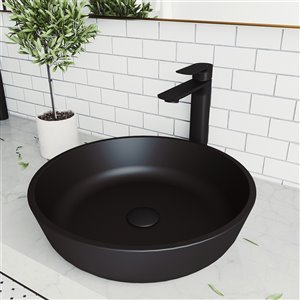 VIGO Modus Bathroom Sink - 16.5-in - Matte Black