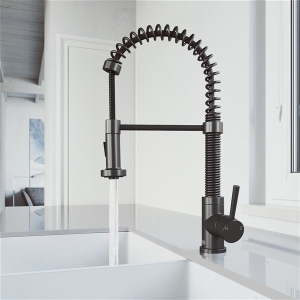 VIGO Edison Pull-Down Single Hole Kitchen Faucet - Graphite Black