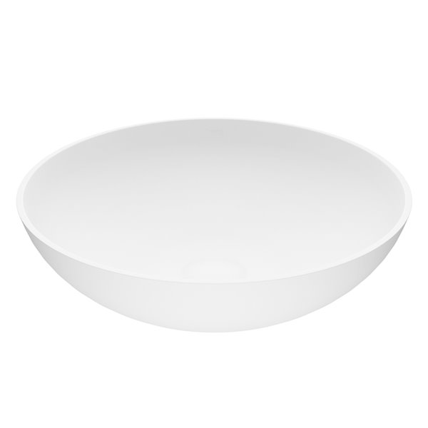 VIGO Lotus Bathroom Sink - 16-in - Matte White