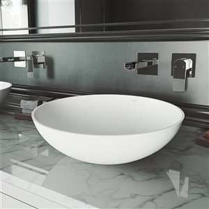 VIGO Lotus Bathroom Sink - 16-in - Matte White