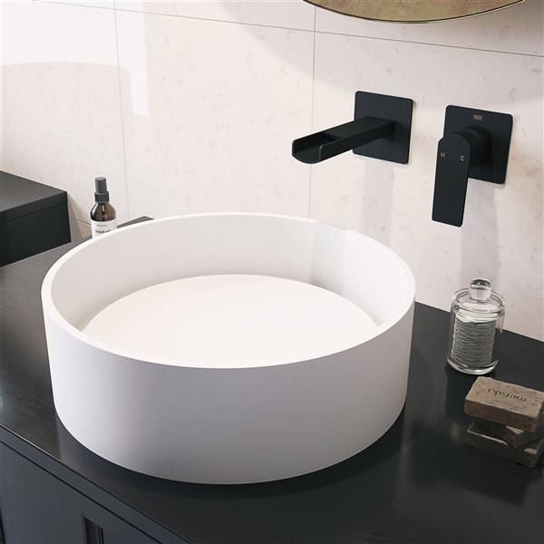 VIGO Anvil Bathroom Sink - 16-in - Matte White