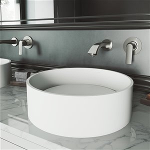 Lavabo de salle de bains Anvil de VIGO, 16 po, blanc mat
