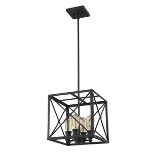 Acclaim Lighting Brooklyn Pendant Light with Metal Framework Shade 4-Light - Matte Black