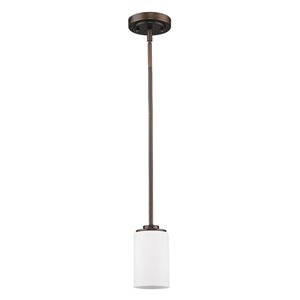 Luminaire suspendu avec verre Addison de Acclaim Lighting à 1 lumière, bronze, 5 po