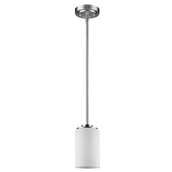 Luminaire suspendu avec verre Addison Acclaim Lighting 1 lumière, nickel satiné, 5 po