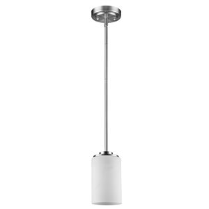 Luminaire suspendu avec verre Addison Acclaim Lighting 1 lumière, nickel satiné, 5 po