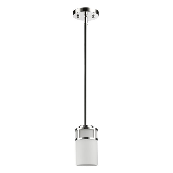 Mini luminaire suspendu Alexis de Acclaim Lighting à 1 lumière, nickel poli, 4.75 po