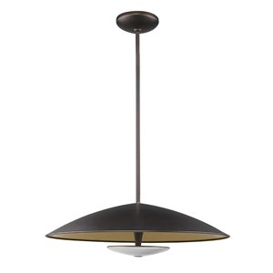 Acclaim Lighting Aurora LED Pendant Light in Oil-Rubbed Bronze with Antique Gold inside