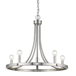 Lustre Sawyer de Acclaim Lighting à 5 lumières, fini nickel satiné