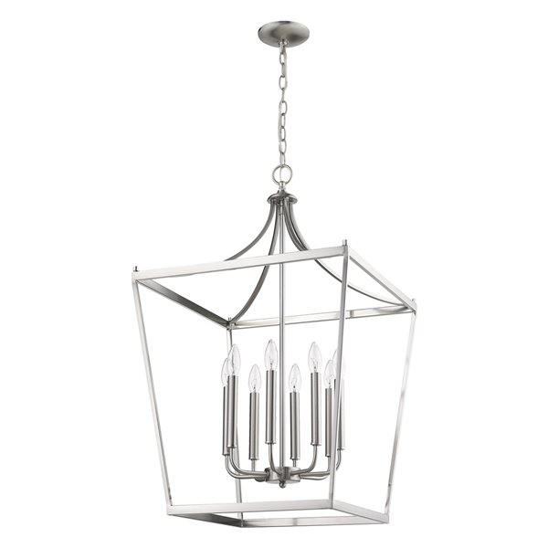 Lustre Kennedy de Acclaim Lighting à 8 lumières, fini nickel satiné