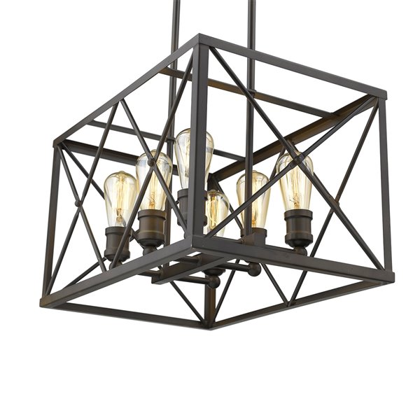 Luminaire suspendu Brooklyn de Acclaim Lighting, 6 lumières, fini bronze huilé