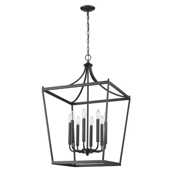 Lustre Kennedy de Acclaim Lighting à 8 lumières, fini noir mat