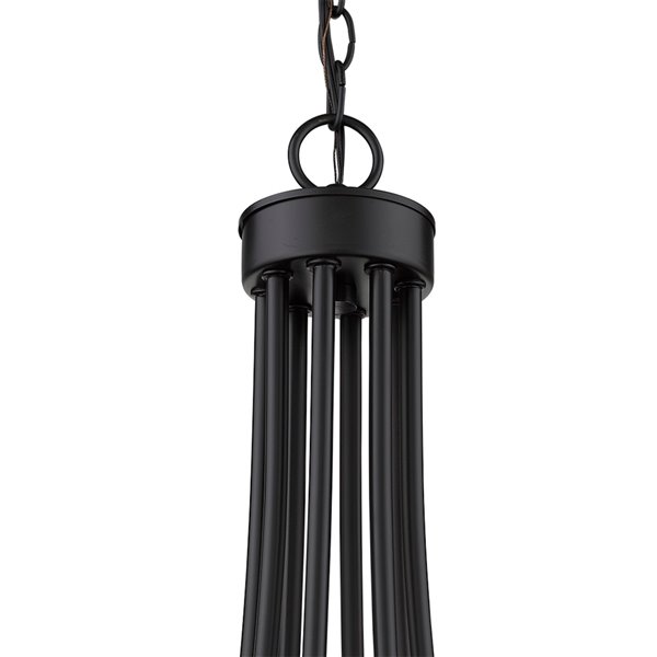 Lustre Sawyer de Acclaim Lighting à 8 lumières, fini noir mat